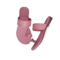 Women Rose Gold Toe Ring Flats One Toe Flat Sandals