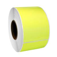 Fluorescent Barcode Label Roll, Neon yellow color