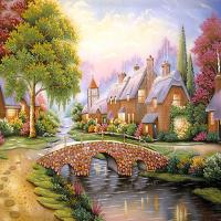 Gemstones Village Painting