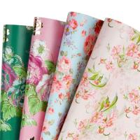 Colorful Handmade Gift Wrapping Paper Printing Floral Design