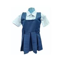 Girls Blue Cotton School Uniform , Medium, 3/4th sleeves