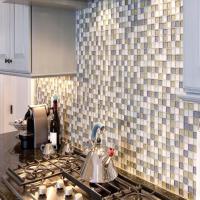 glass mosaic wall tiles, Clear reflective glass cuts