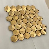 gold color metal mosaic tiles, Matte finished Image
