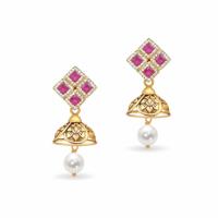 Gold Moti Earrings Image