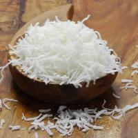 grated dried coconut, sweet prepared, real grated
