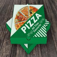 green box pizza, Eco-themed packaging concept Image
