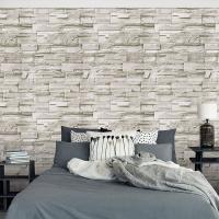 Grey Pvc Wallpaper, Removable waterproof design