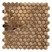 Hexagon metal mosaic tiles, shiny types, glossy