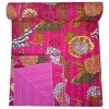 Recycled unique and colorful kantha throw blanket