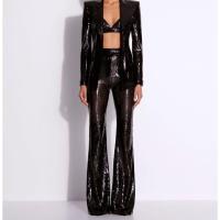 Leather Sequin Trousers Image