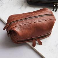 Leather Zip Wash Bag