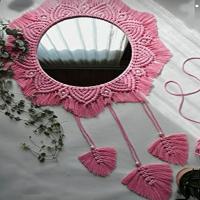 Top Notch Quality Beads Round Mirror Macrame Design