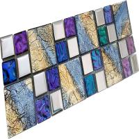 multi colored mosaic wall tiles, Vibrant mixed color palette Image