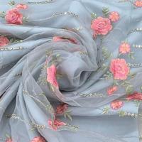 Organza Embroidered Fabric