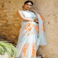 Beautiful Colors Designer Organza Floral Printed Saree