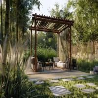Pergola Bamboo, Landscaping terraces, guadua variety