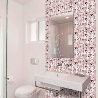 pink mosaic wall tiles, Soft pastel pink finish Image