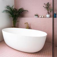 pink mosaic wall tiles, Soft pastel pink finish