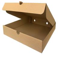 Pizza Box Plain Brown, Natural kraft, die-cut design
