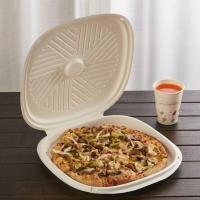 plastic pizza box, Reusable food-grade polymer Image