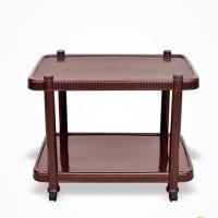Plastic Trolley Coffee Table, Brown colour, Medium size