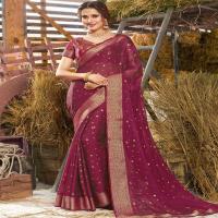 Print Zari Border Saree