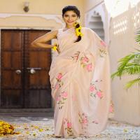 Beautiful Colors Designer Organza Floral Printed Saree