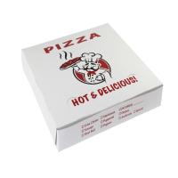 Printed White Pizza Boxes, Gloss finish sturdy board Image