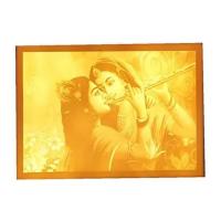 Wooden 3d Wall Painting Radha Krishna Decorative Frame