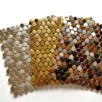 Round metal Steel mosaic tile, Random designs