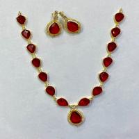Ruby Stone Necklace Set