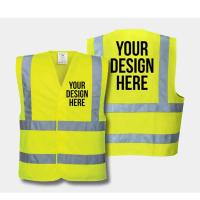 screen printed safety vests, Any Logo, Text or Design