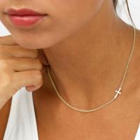 Sideways Cross Necklace