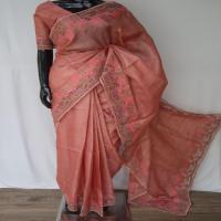 Silk Cut Work Saree