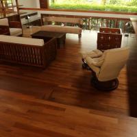 Solid Burma Teak Flooring, single plank, silk oil finish Image