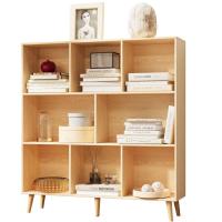 Solid Wood Cube Bookshelf, Nine open compartments