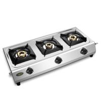 Stainless Steel Three Burner Gas Stove, Silver color
