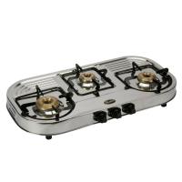 Stainless Steel Three Burner Gas Stove, Silver color