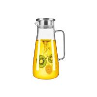 Steel Lid Glass Water Jug, Transparent colour