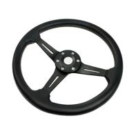 Three Spoke Steering Wheel, Leather material, black