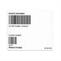 Transparent Barcode Label, white finish surface