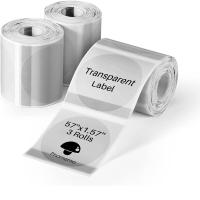 Transparent PET Barcode Label Roll, Clear finish