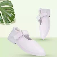 Unisex Synthetic Leather Kids School Derby Velcro Shoes