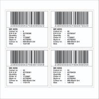 White PVC Barcode Stickers, 40mm x 20mm