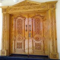 Wood Carving Double Door, Polished finishing