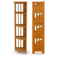 Wood Corner Bookshelf, Triangle minimalist floor type