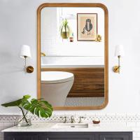 Wooden bathroom mirror