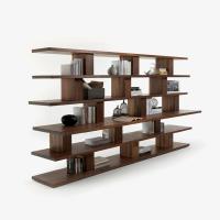 Wooden Horizontal Bookshelf, Dual 5 position adjustable