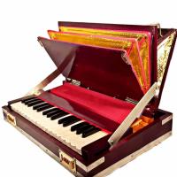 Wooden Laptop Harmonium, Brown color, COMPACT size