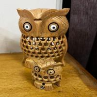 Wooden Owl Handpainted